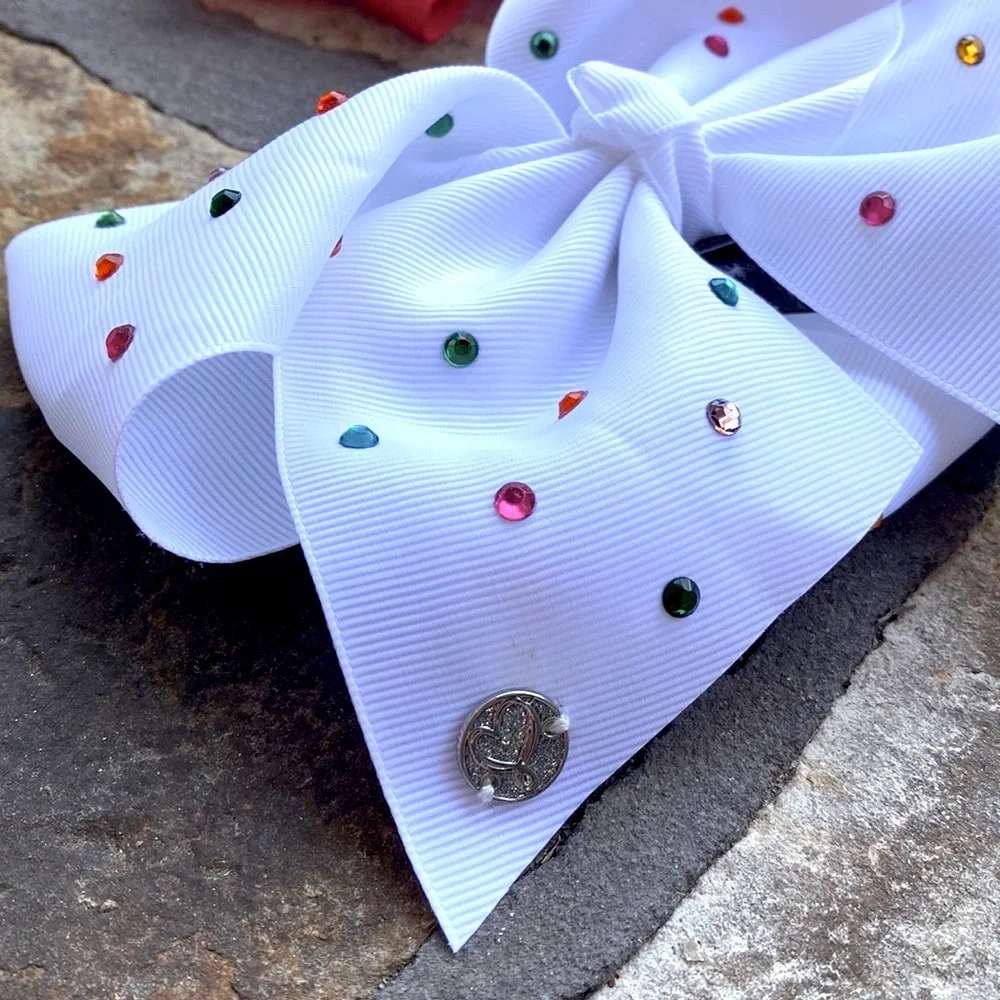 JoJo SIWA Red & White Diamond 7” Hair Bows ❤️ Bundle of Two